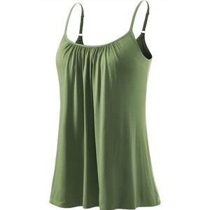 Rosyline Camisole for Women with Built in Bra Flowy Swing Tank TopSz 3xl Green